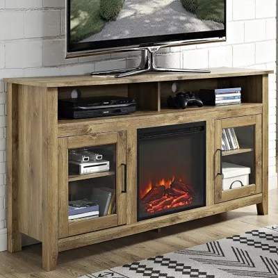 58" Wood Highboy Electric Fireplace Media Console TV Stand JCPenney
