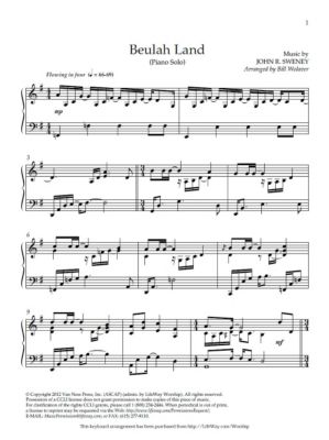 Beulah Land Downloadable Piano Arrangment Lifeway