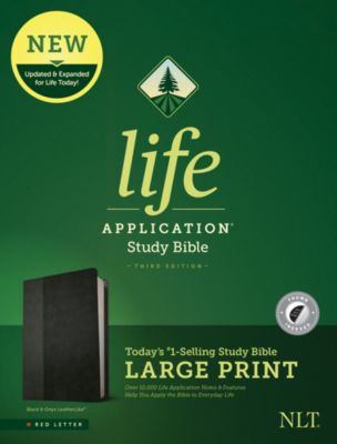 NLT Life Application Study Bible, Third Edition, Large Print (Leatherlike, Black/Onyx, Indexed