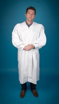 Pastor's Pleated Baptismal Robe White Lifeway