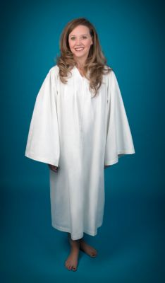 Pleated Baptismal Robe for Women White Lifeway