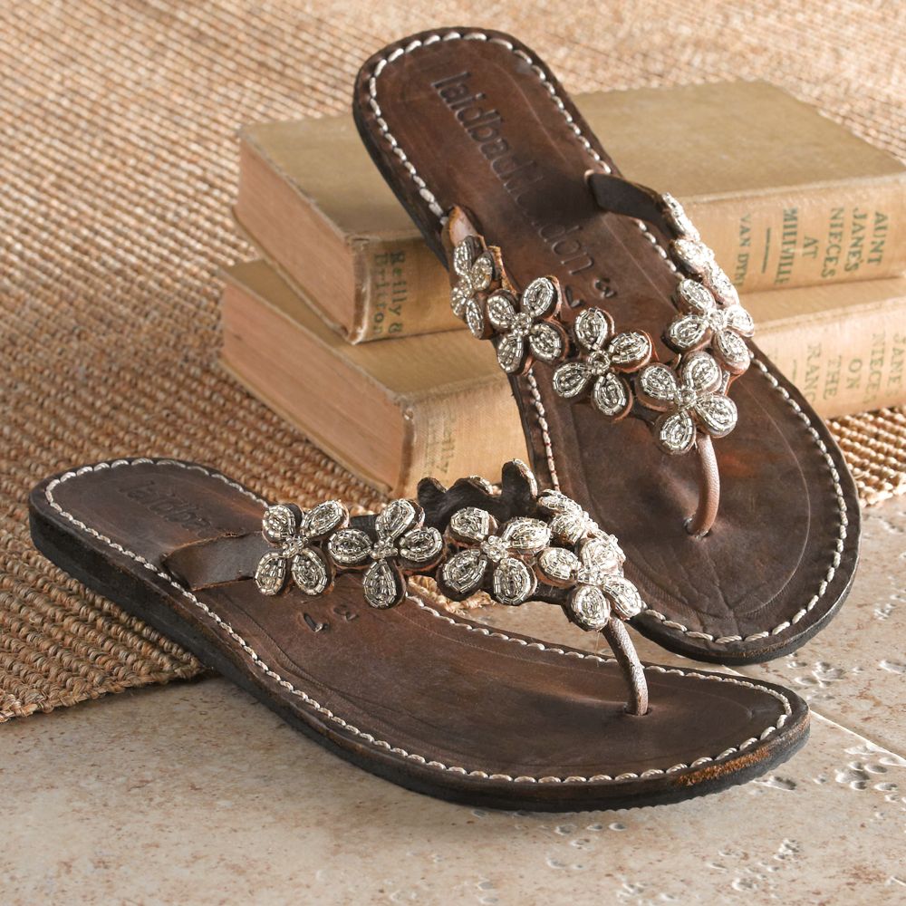 Kenyan Floral Beaded Sandals National Geographic Store
