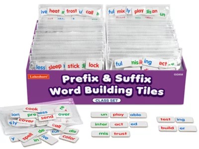 Prefix & Suffix Word Building Tiles Class Set at Lakeshore Learning