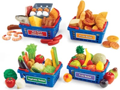 Let’s Go Shopping Food Baskets Complete Set at Lakeshore Learning