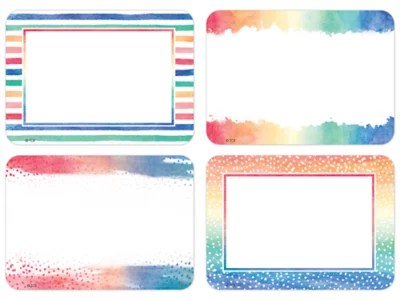 Watercolor Name Tags Variety Pack at Lakeshore Learning