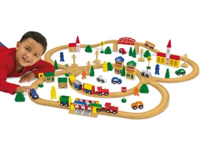 100Piece Wooden Train Set at Lakeshore Learning