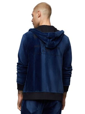 VELOUR CORDUROY ZIP HOODIE