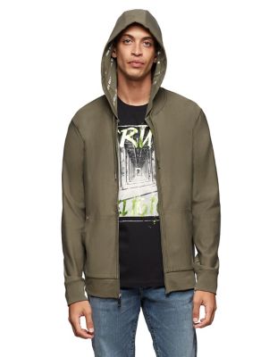 WOVEN STRETCH HOODIE