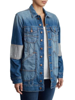 WOMENS DECONSTRUCTED DENIM BOYFRIEND JACKET