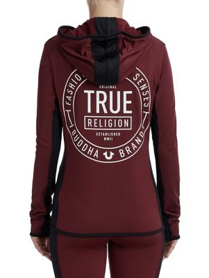 WOMENS ATHLETIC RUNNER ZIP UP HOODIE