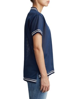 WOMENS MESH ATHLETIC JERSEY TEE