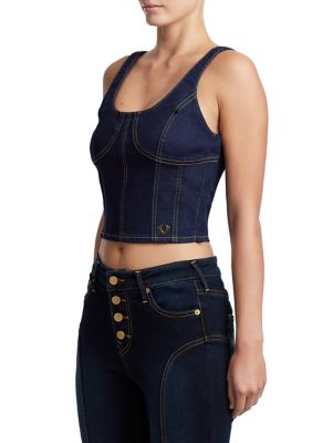 WOMENS CROPPED CORSET BODICE TANK