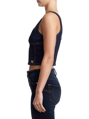 WOMENS CROPPED CORSET BODICE TANK