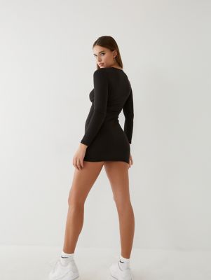LONG SLEEVE CORSET MINI DRESS