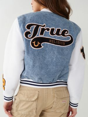 DENIM VARSITY JACKET