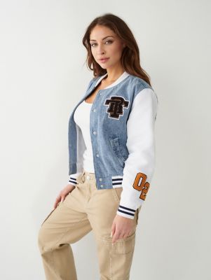 DENIM VARSITY JACKET