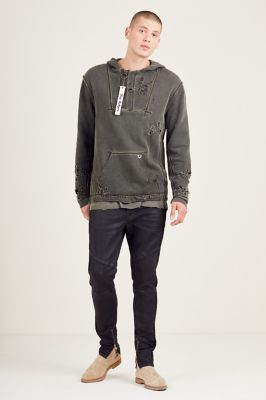 DISTRESSED MENS PULLOVER HOODIE True Religion