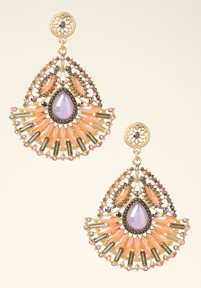 Gemstone Fan Earrings Jewelry Earrings bebe
