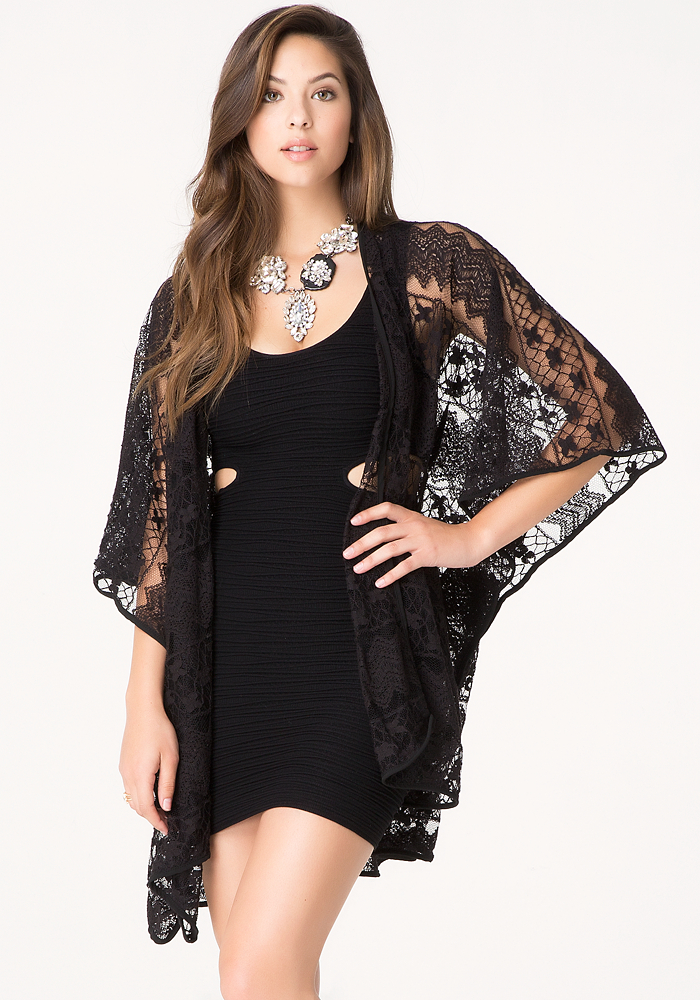 Lace Cover Up Tops bebe
