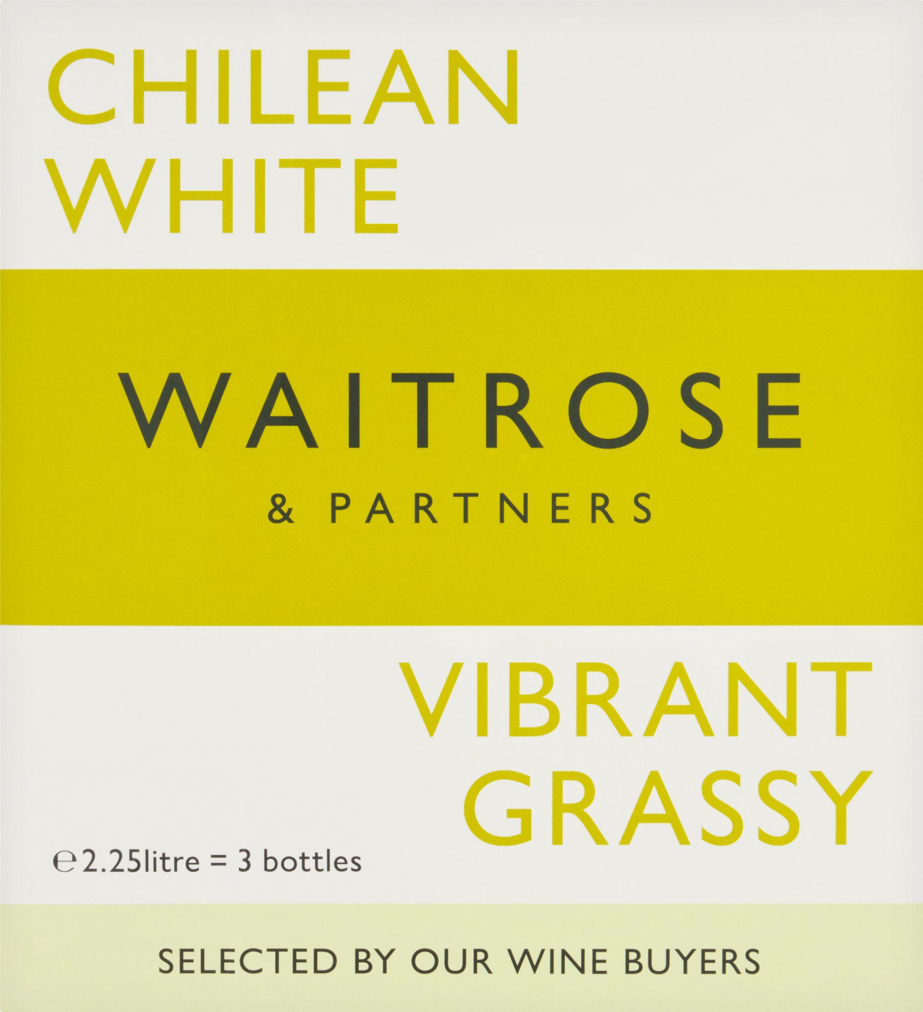 Waitrose Vibrant & Grassy Chilean White 2.25L Waitrose Cellar