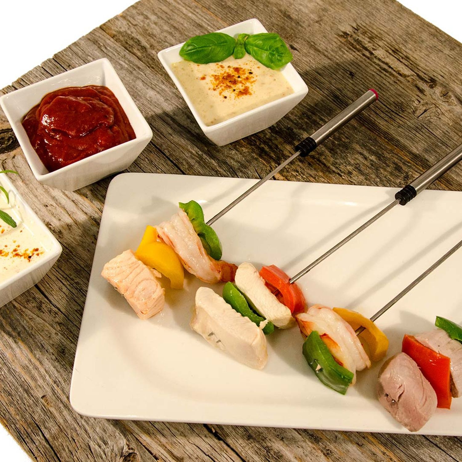 Fondue mit verschiedenen Saucen Rezept HOFER Rezeptwelt