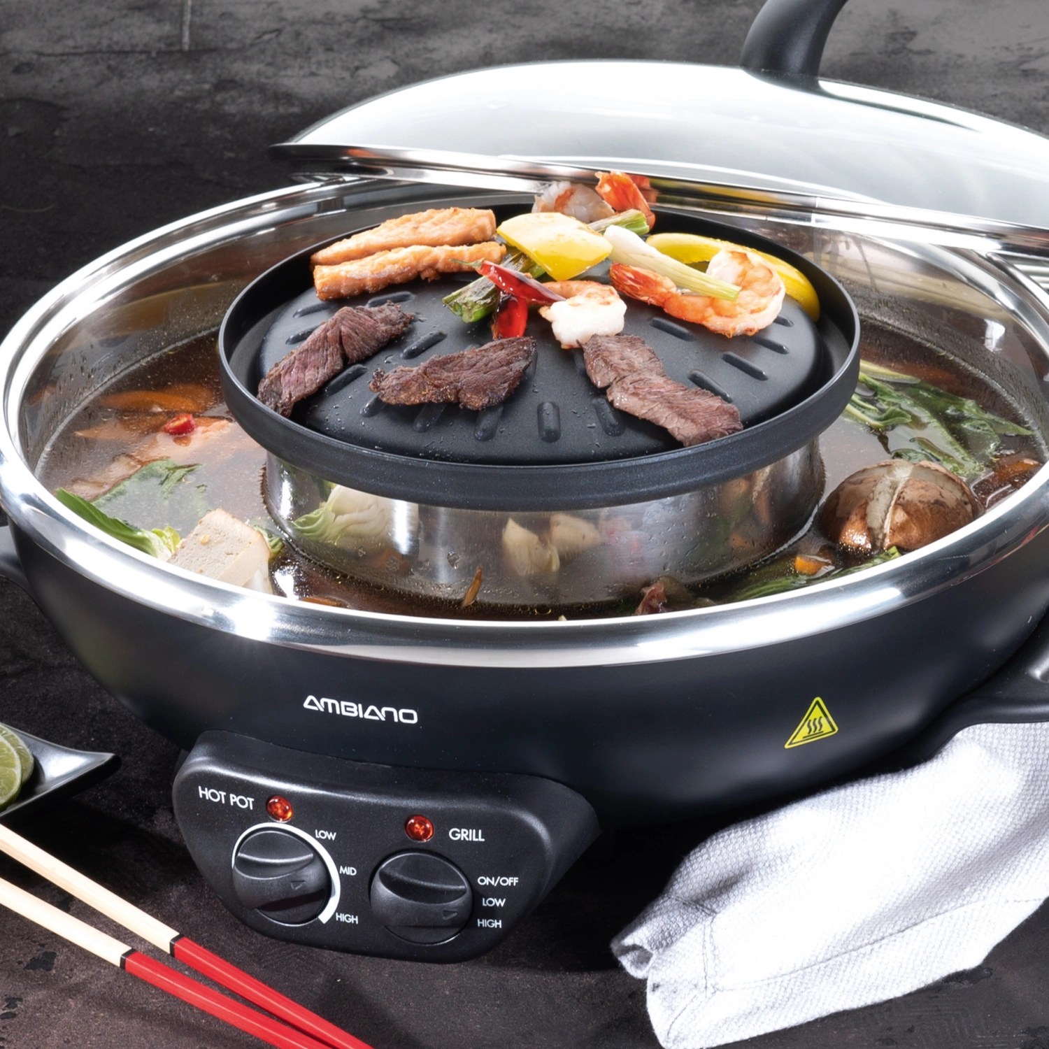 AMBIANO Hot Pot mit Grillplatte HOFER