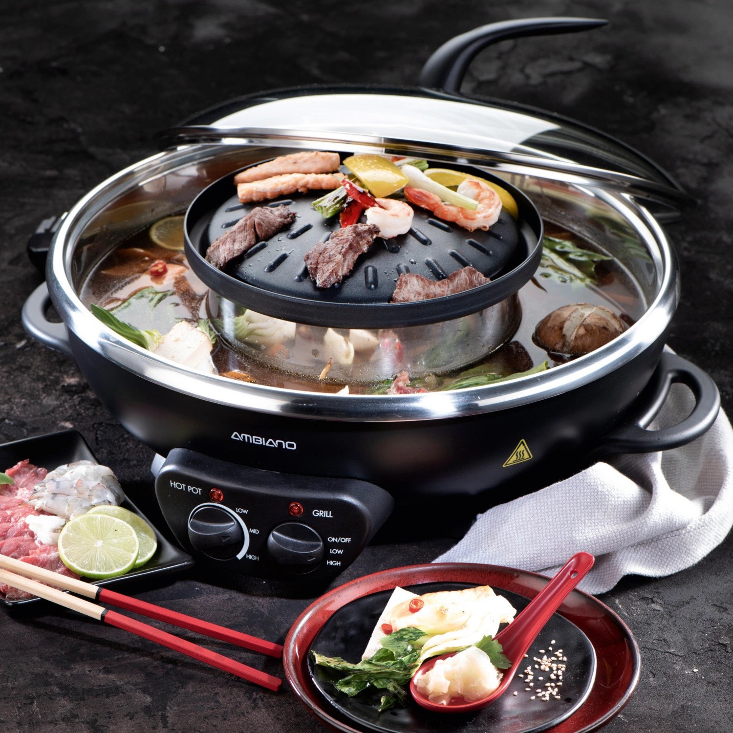 AMBIANO Hot Pot mit Grillplatte HOFER