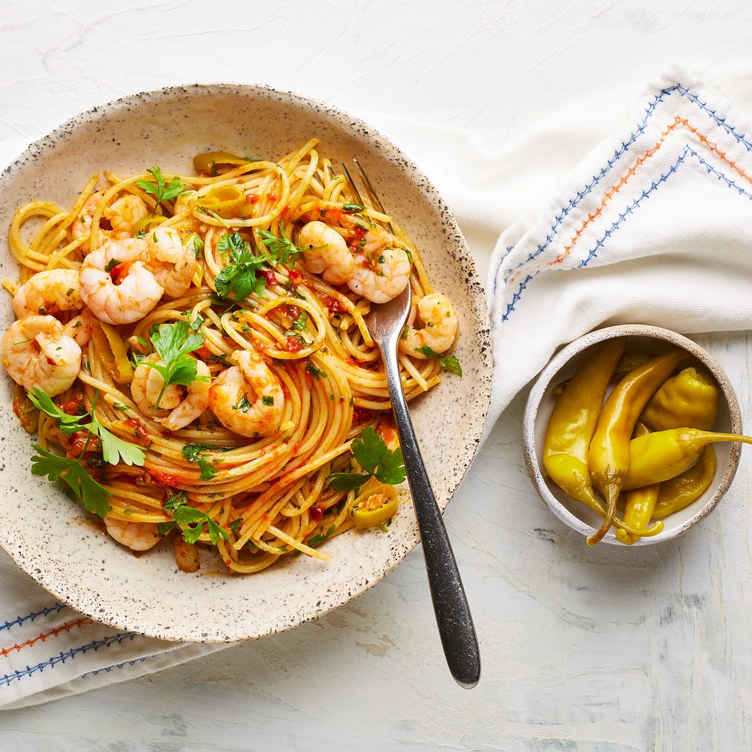 Spaghetti Aglio Olio Peperoncino mit Garnelen ALDI Rezeptwelt