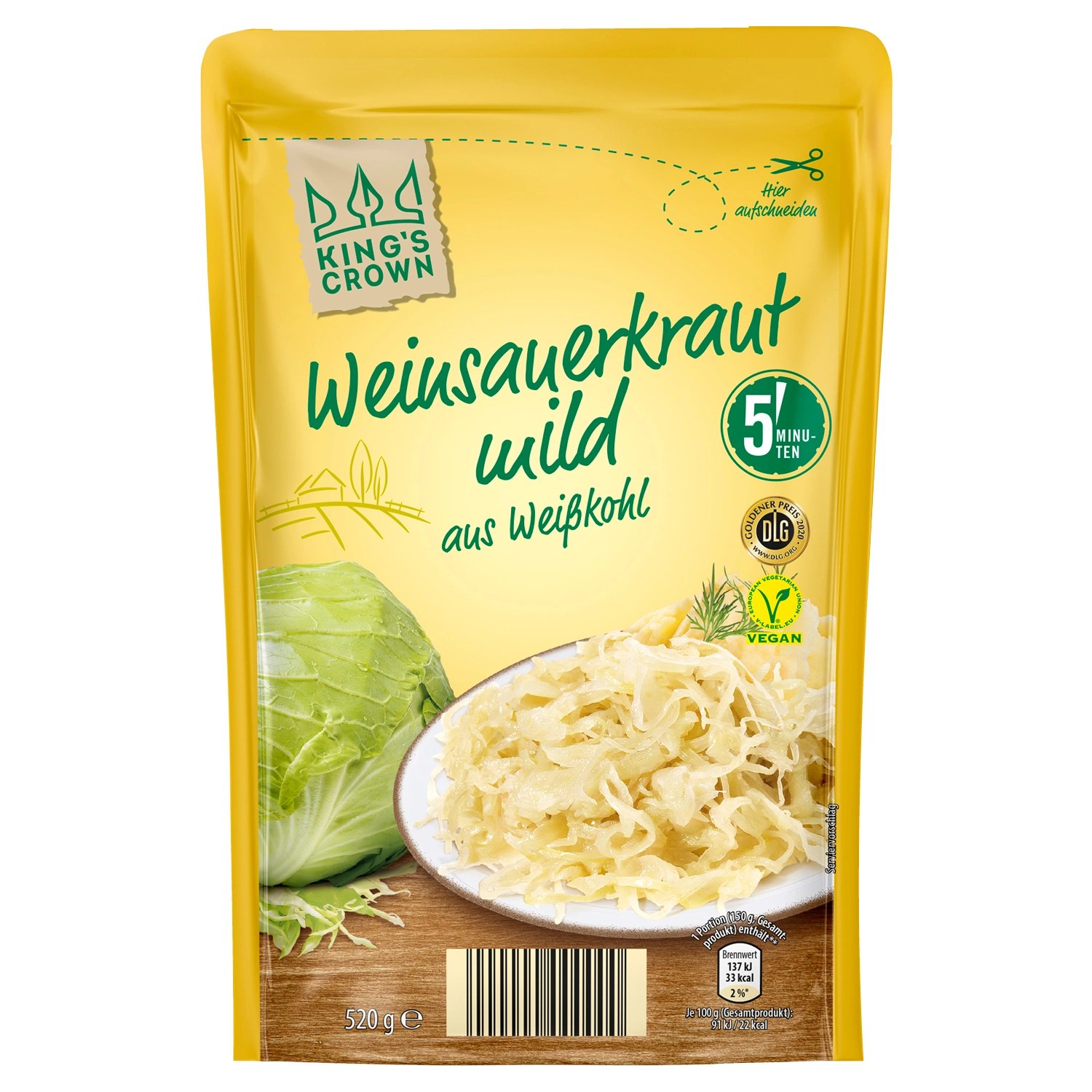 Kings Crown Weinsauerkraut, mild 500 g ALDI SÜD