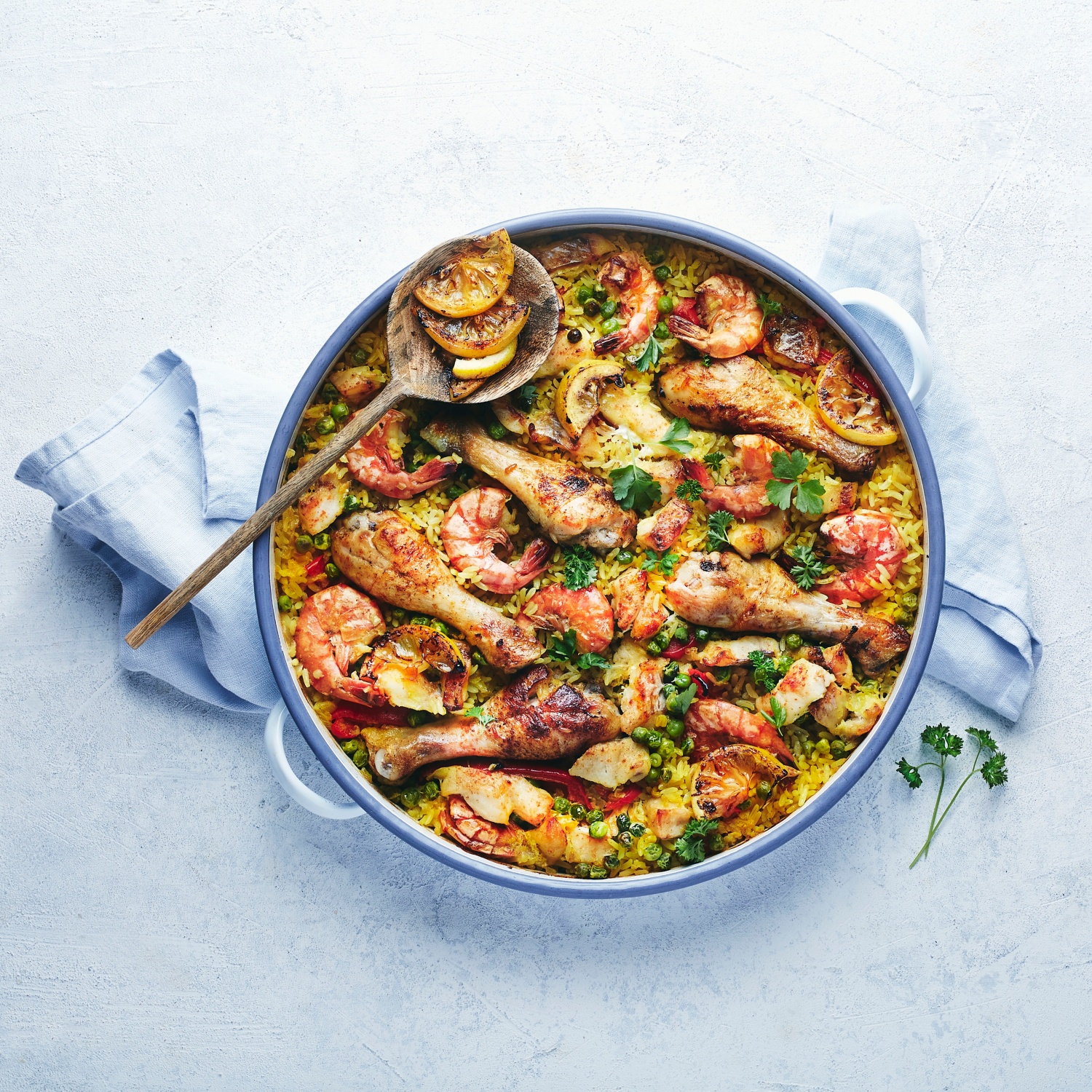 Paella mit Riesengarnelen und Fisch ALDI Rezeptwelt