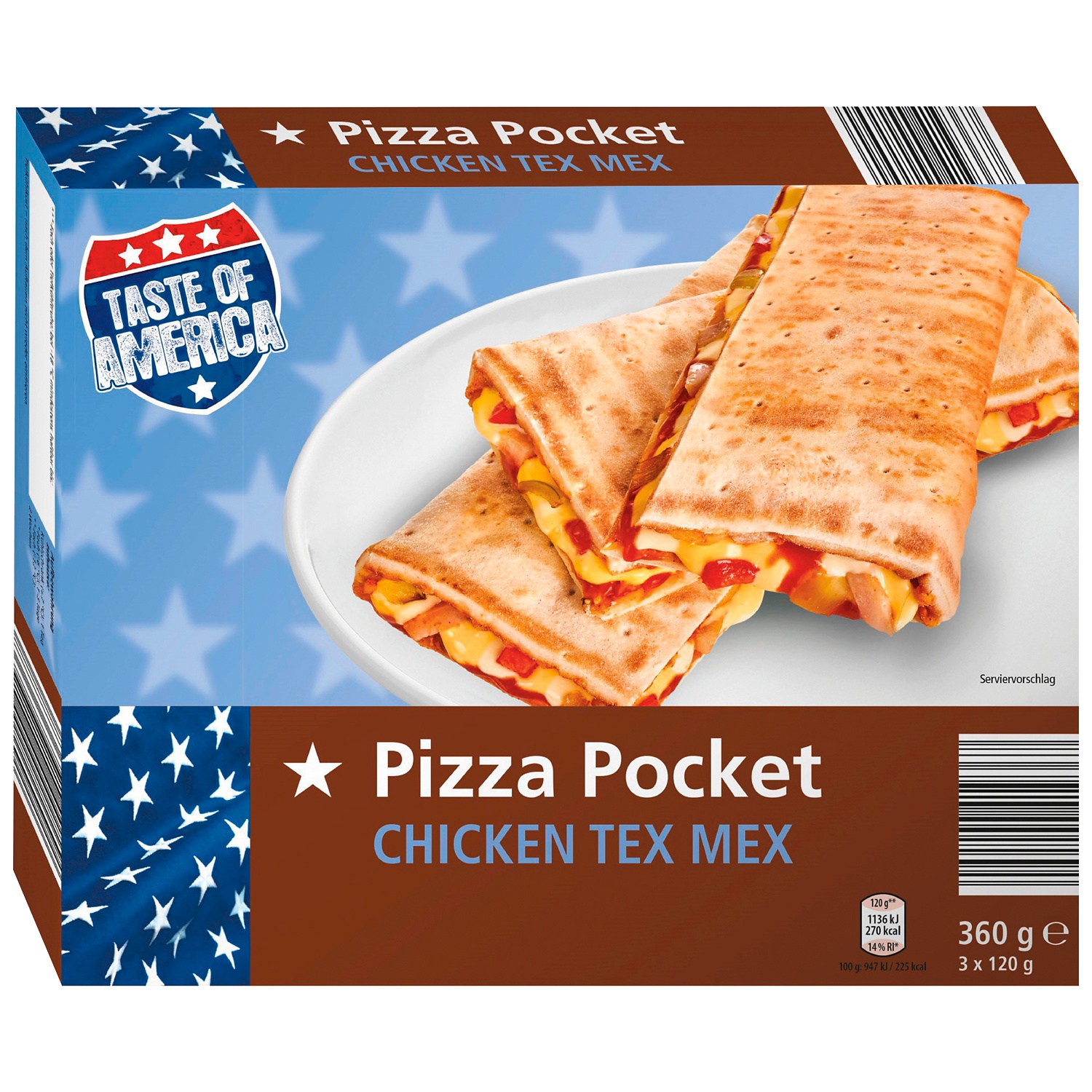 TASTE OF AMERICA Pizza Pockets, Chicken Tex Mex ALDI SUISSE