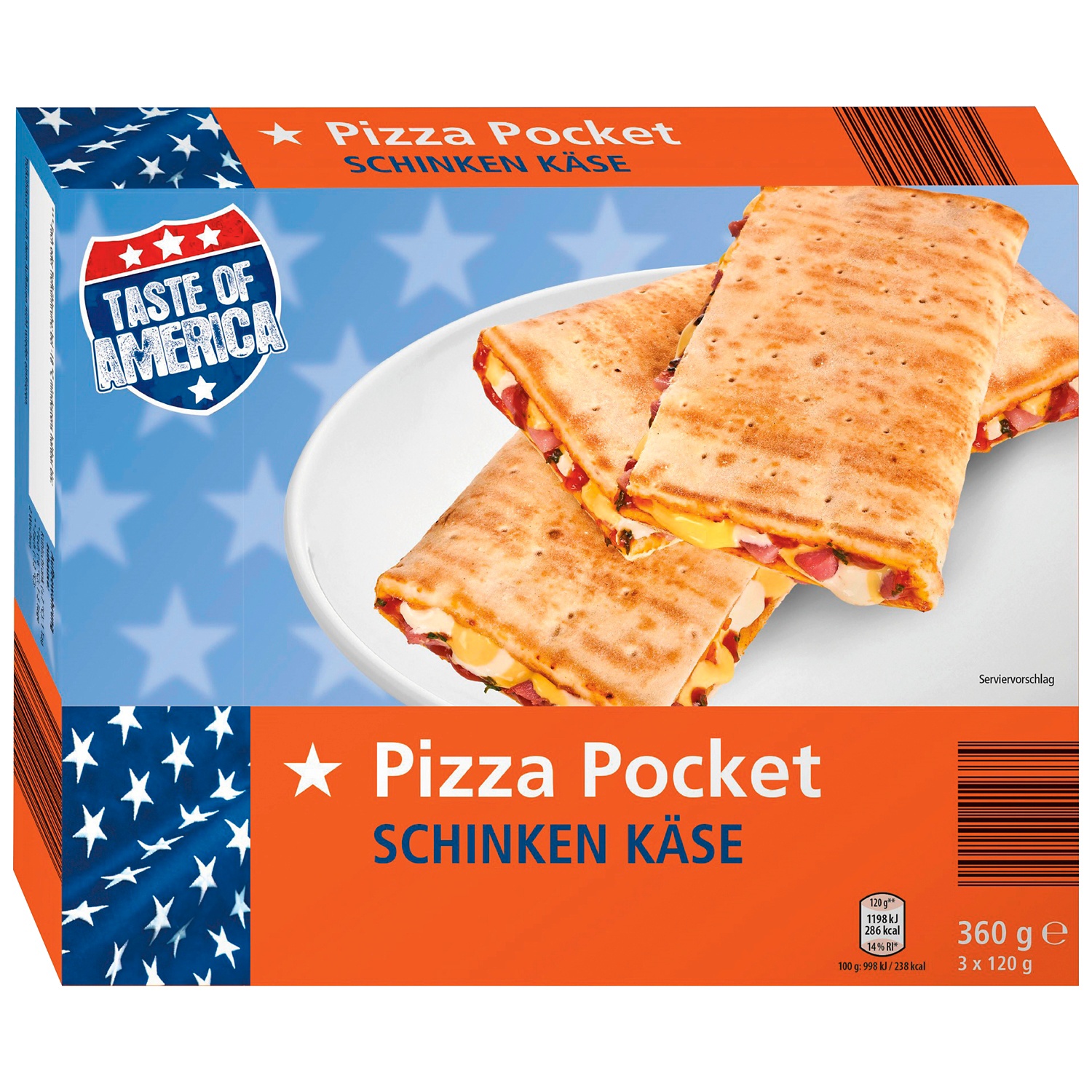 TASTE OF AMERICA Pizza Pockets, Schinken Käse ALDI SUISSE