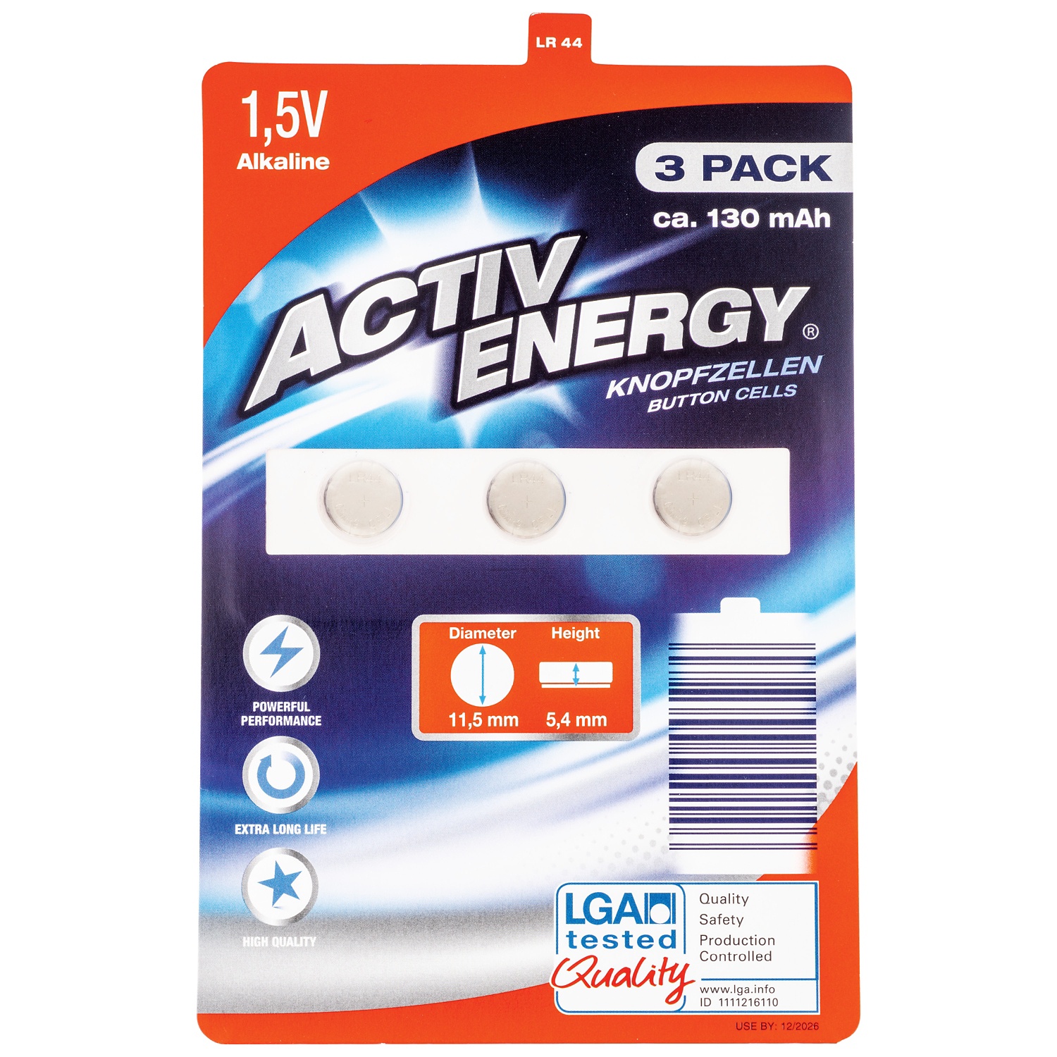 ACTIV ENERGY Knopfzellenbatterien, LR44 ALDI SUISSE