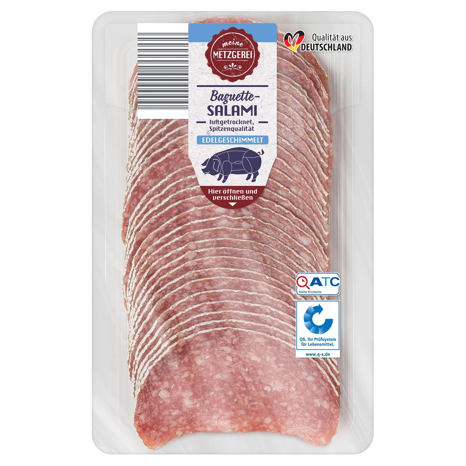 MEINE METZGEREI SalamiAufschnitt 100 g, Baguette ALDI SÜD