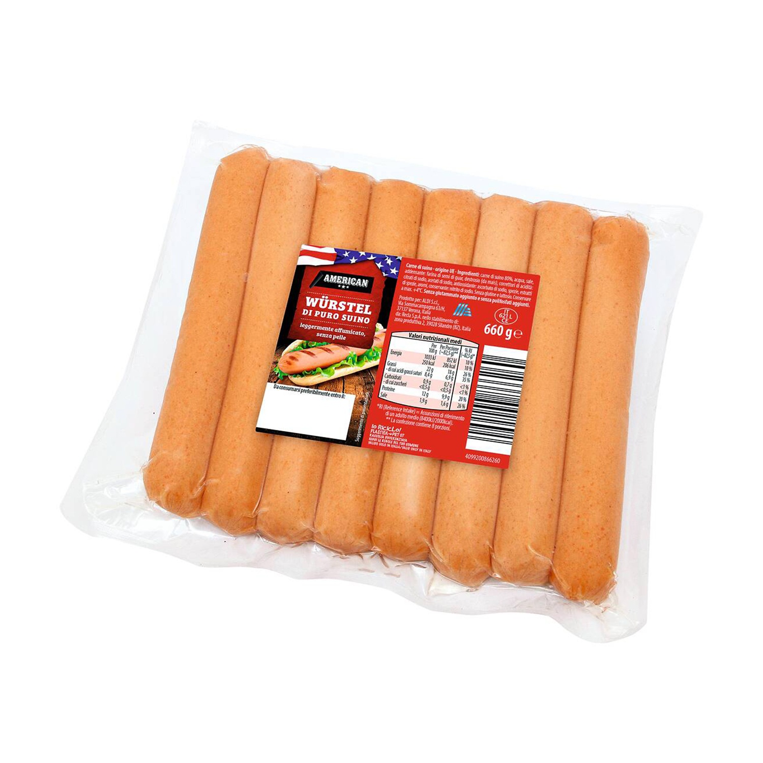 AMERICAN Würstel per hot dog ALDI