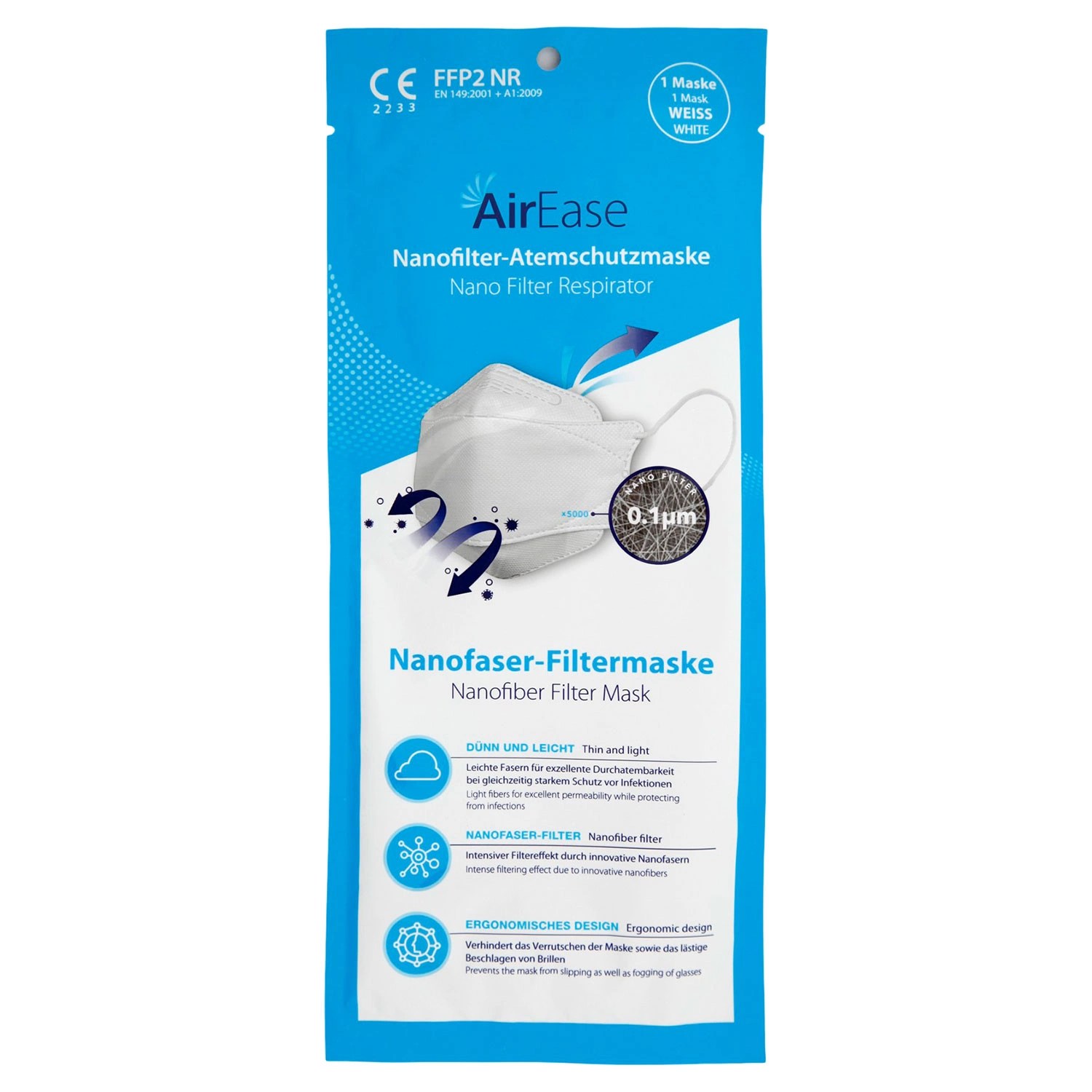 Angebot Aldi Süd AIR EASE NanofilterMaske FFP2 NR