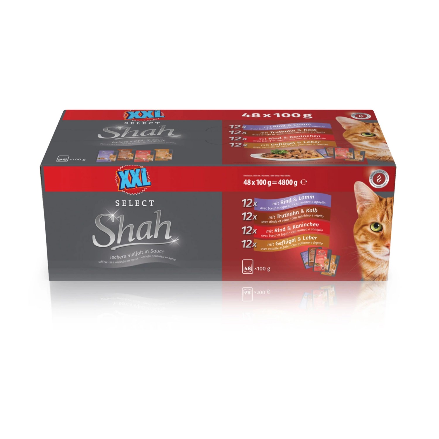 SHAH XXL Katzenfutter, Fleischbox HOFER