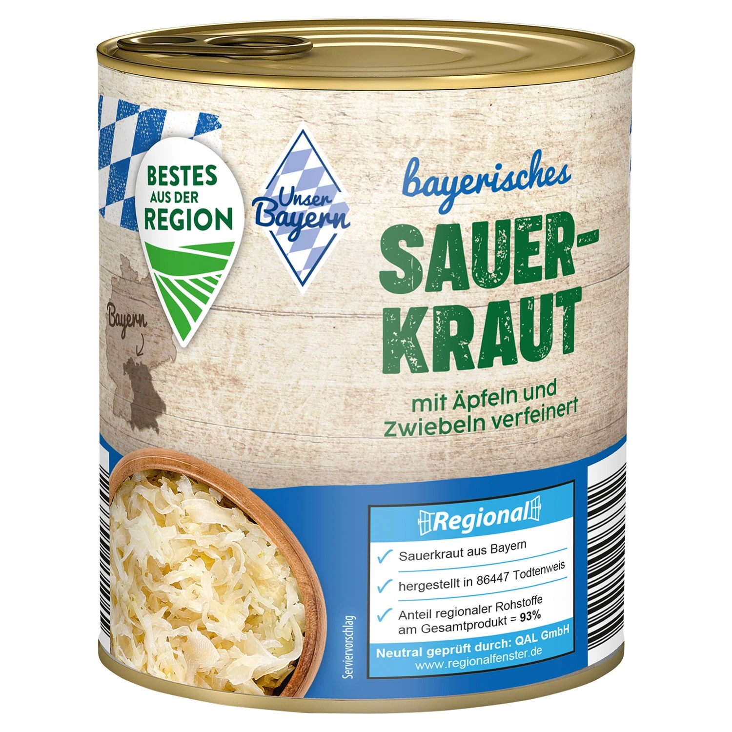 BESTES AUS DER REGION Bayerisches Sauerkraut 810 g ALDI SÜD