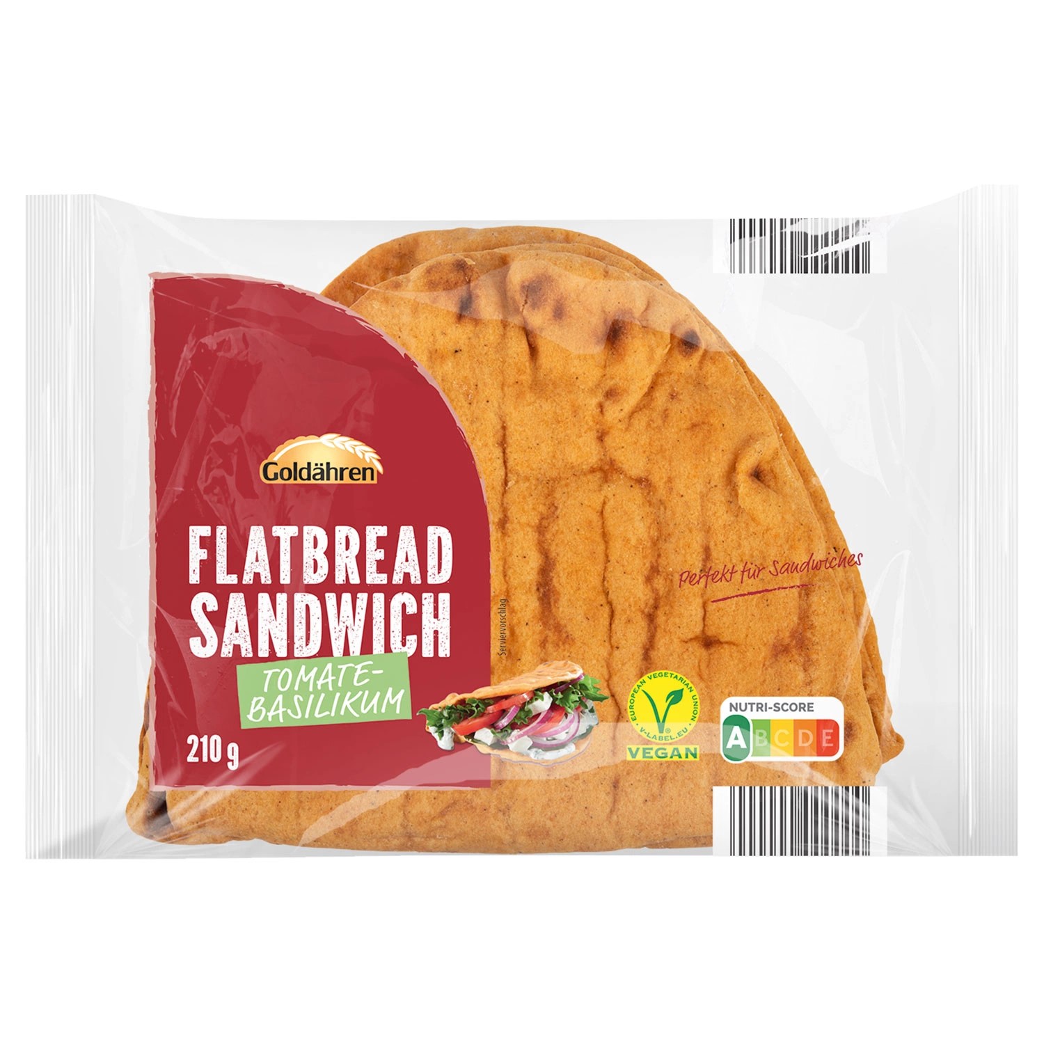 GOLDÄHREN Flatbread Sandwich 210 g, Tomate ALDI SÜD