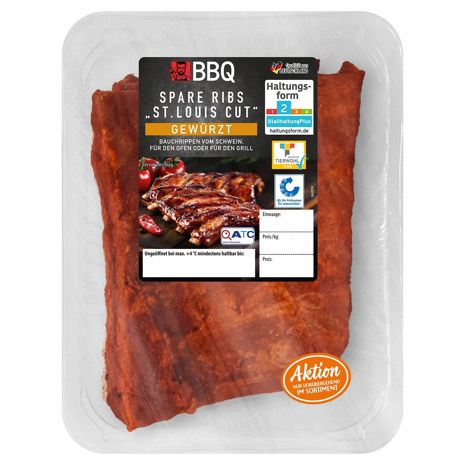BBQ Spare Ribs „St. Louis Cut“ 1286 g ALDI SÜD