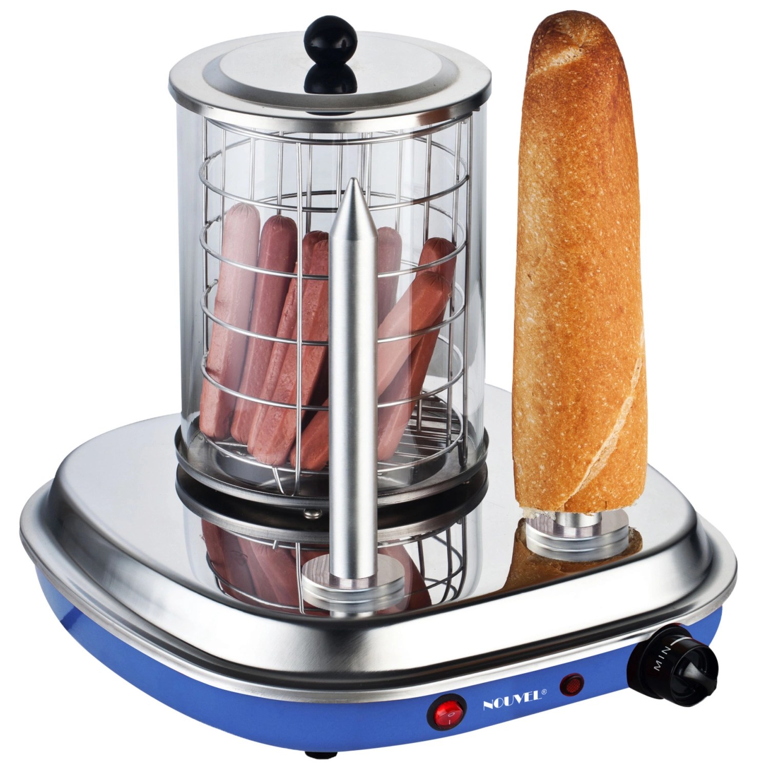 NOUVEL Hot DogMaschine mit 2 Heizdornen, blau ALDI SUISSE