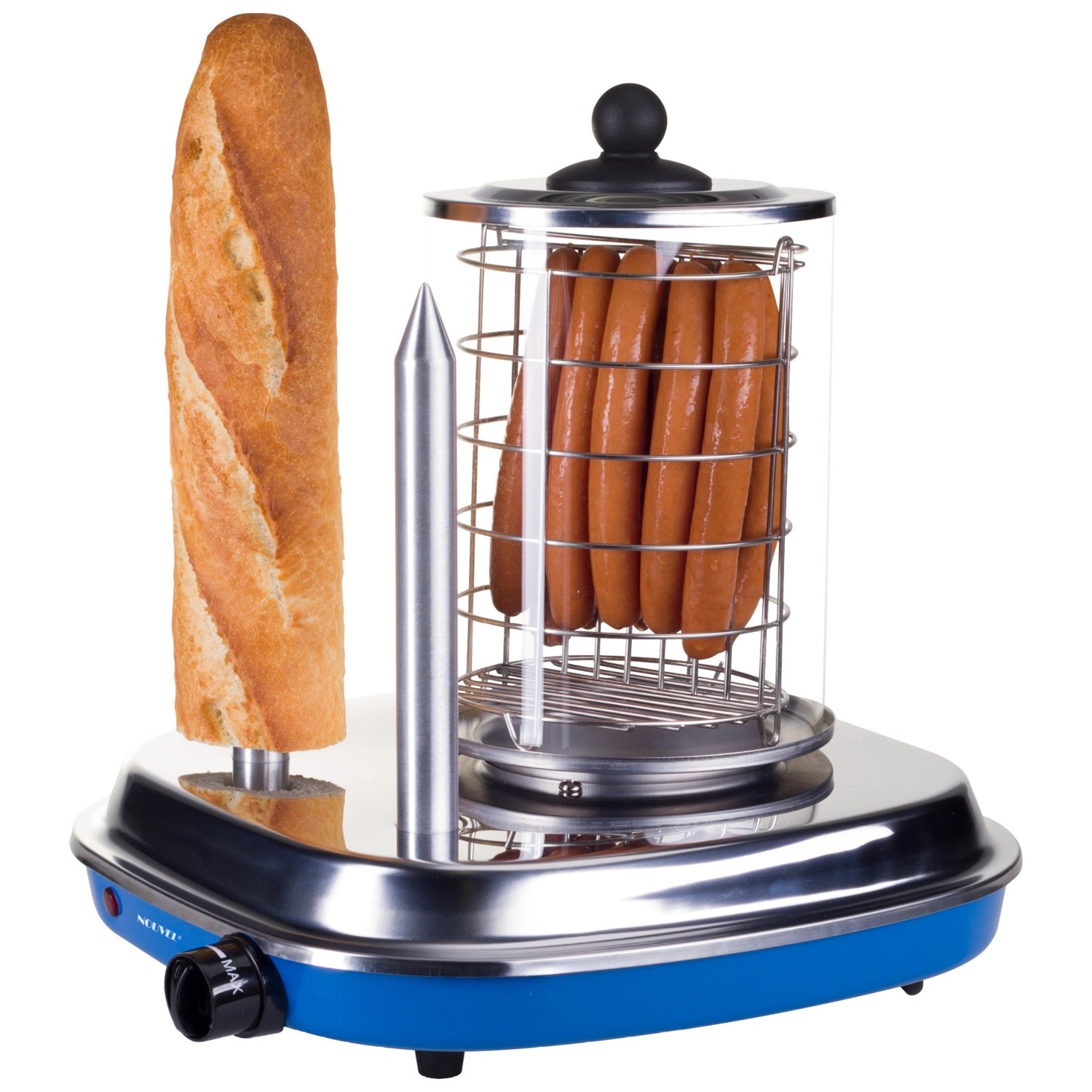 NOUVEL Hot DogMaschine mit 2 Heizdornen, blau ALDI SUISSE