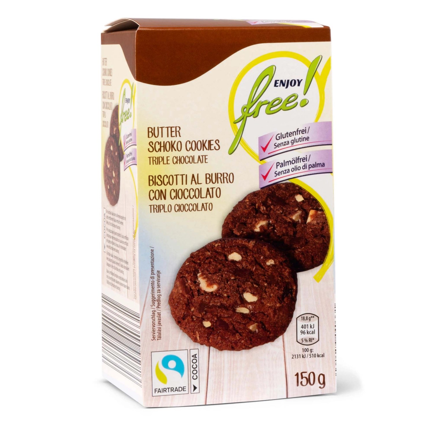 ENJOY FREE! Biscotti senza glutine al triplo cioccolato ALDI