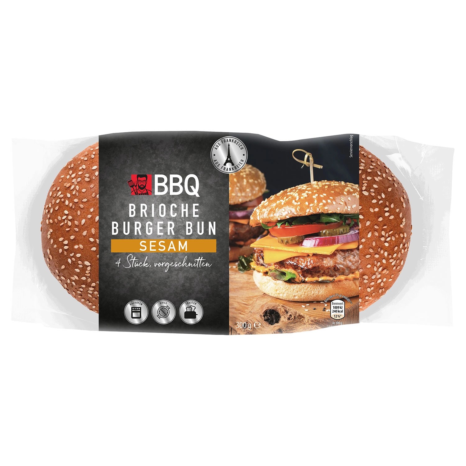 BBQ Brioche Burger Buns Sesam 300 g ALDI SÜD