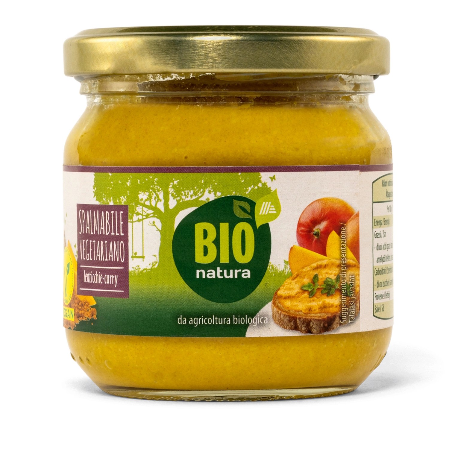 BIO NATURA Bio vegán szendvicskrém, 180 g, lencsecurry ALDI