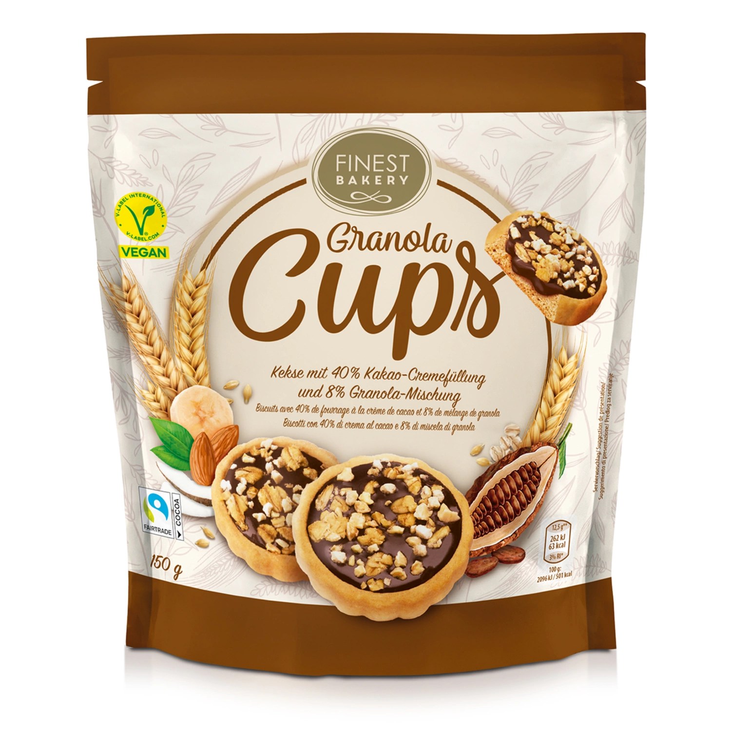 FINEST BAKERY Granola Cups, Kakao/Banane ALDI SUISSE