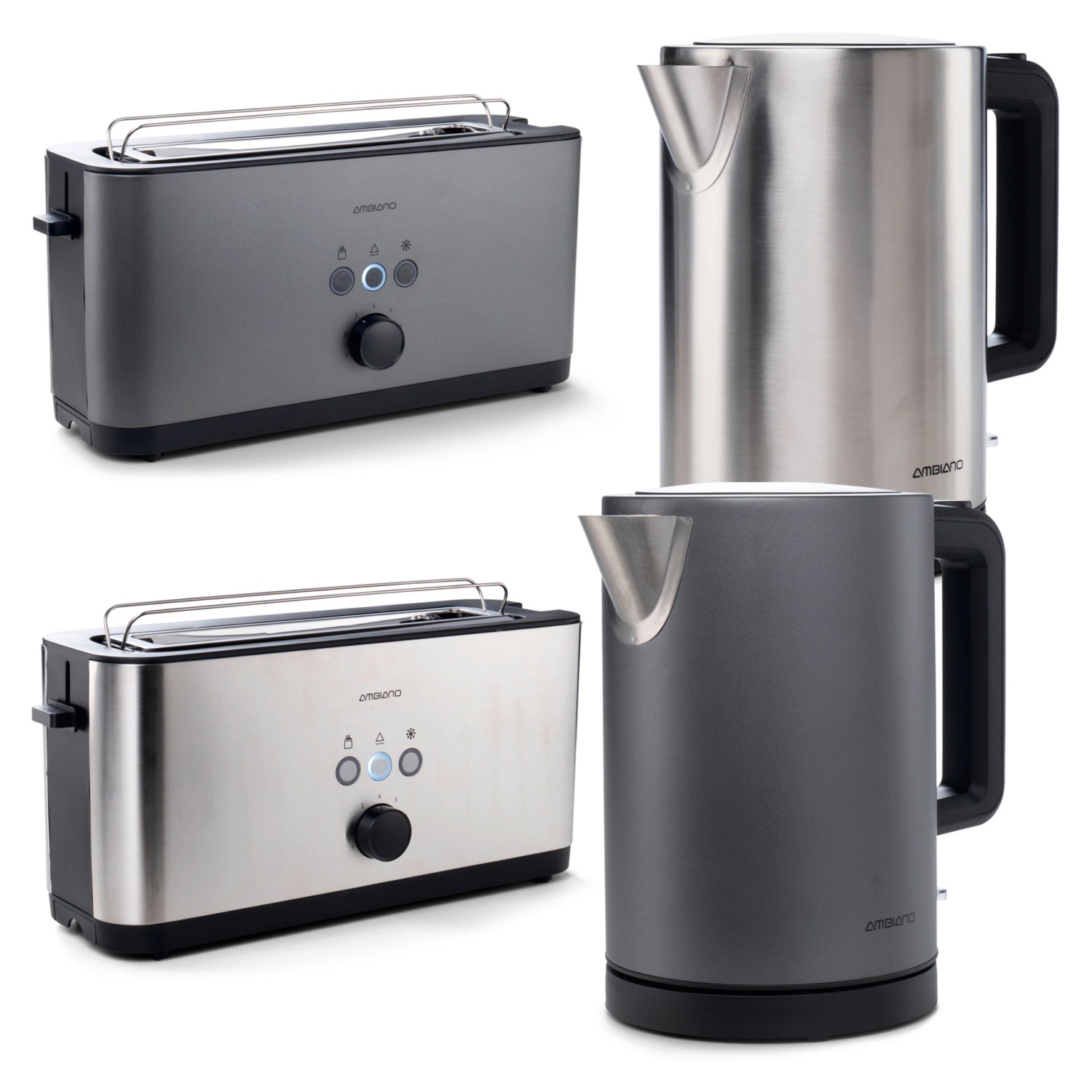 AMBIANO Edelstahl Wasserkocher/Toaster HOFER