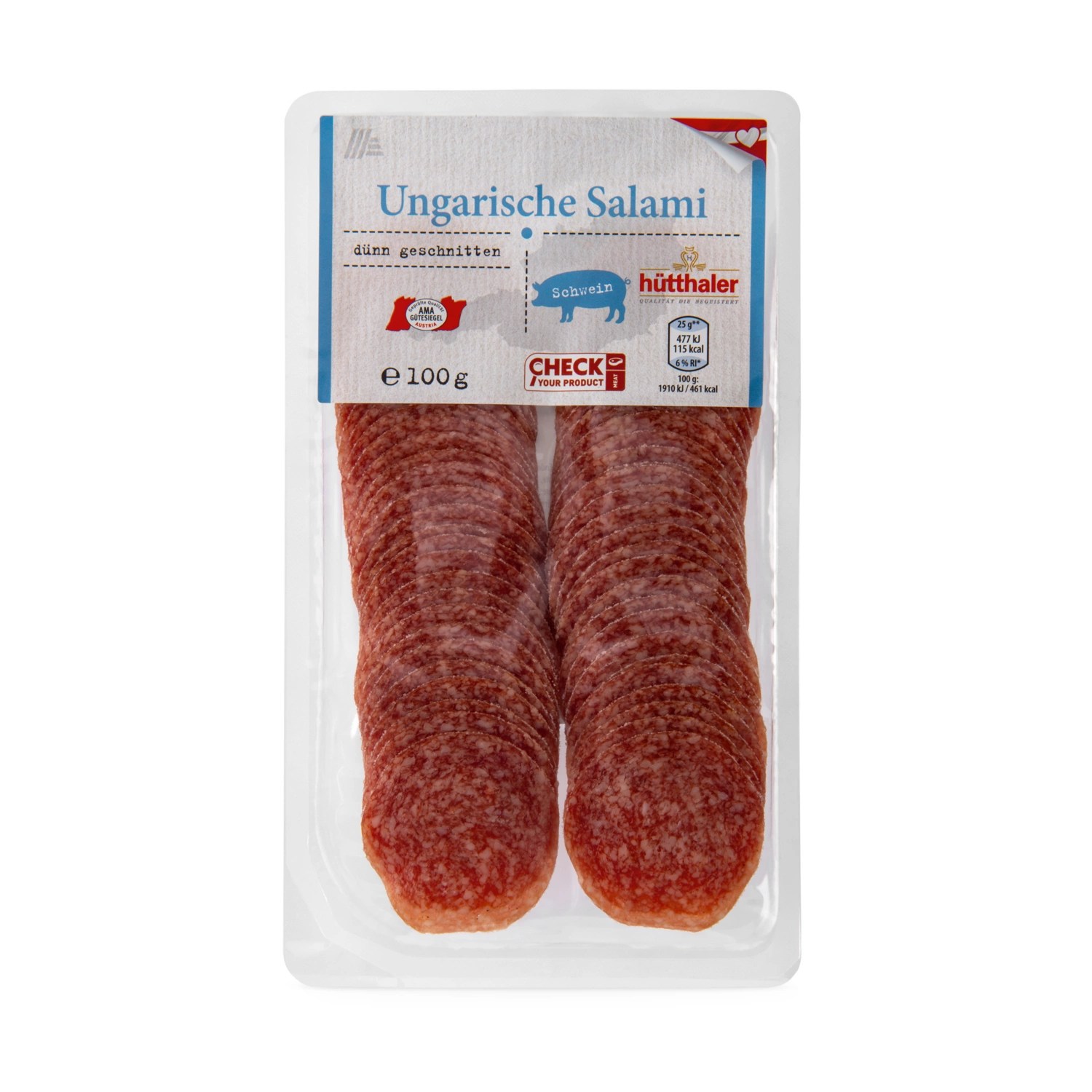 GENUSS 100 AUS ÖSTERREICH HartwurstAufschnitt, Salami HOFER