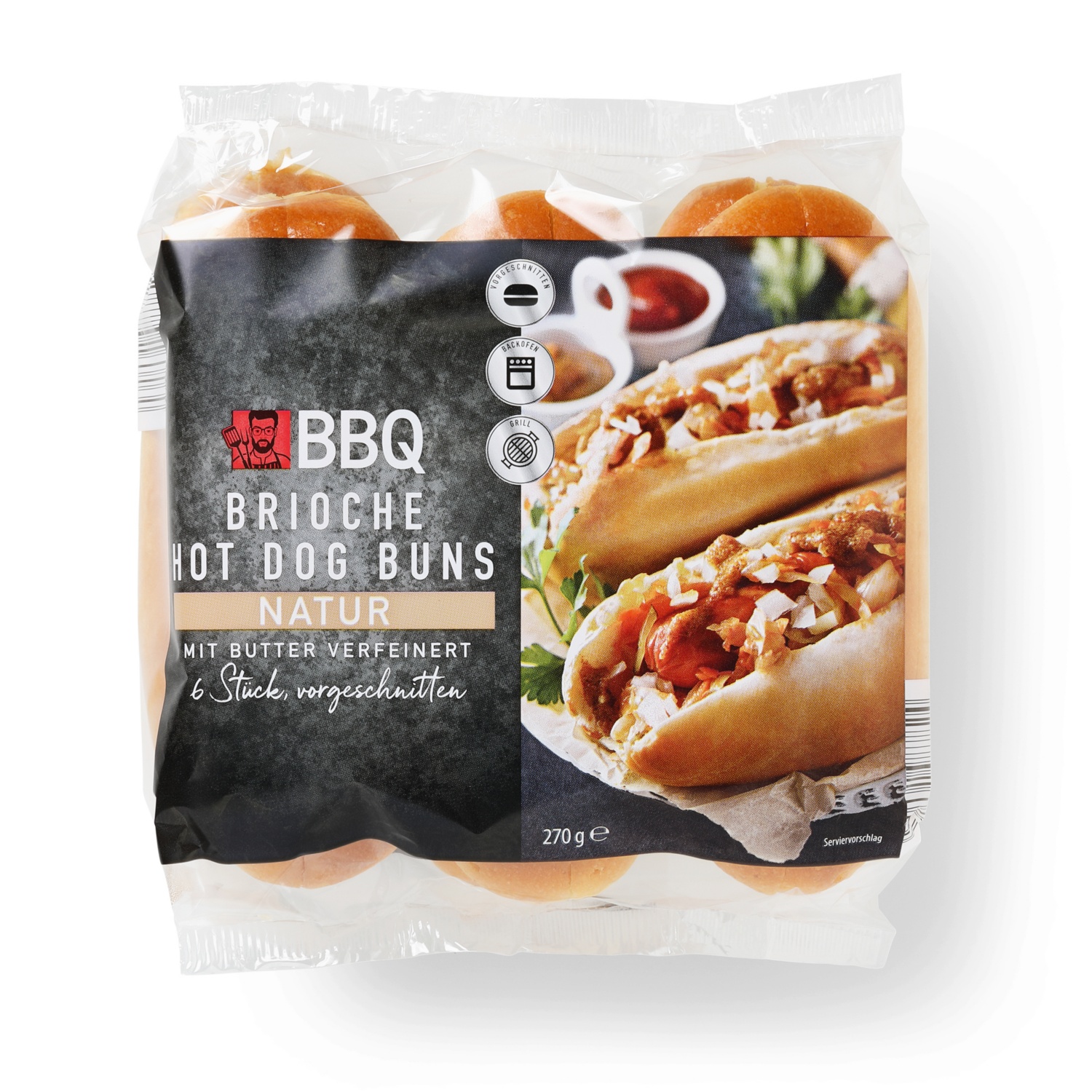 BBQ Brioche Hot Dog Buns ALDI SUISSE