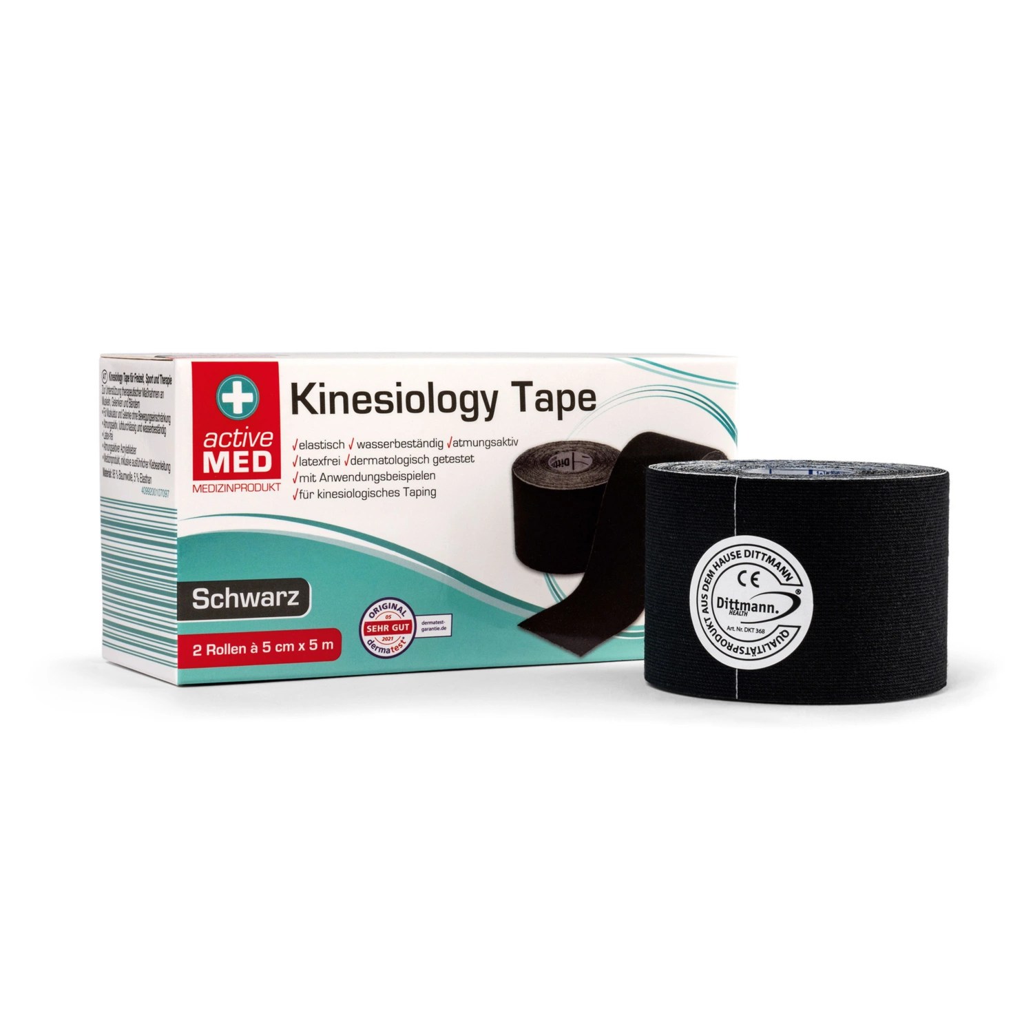 ACTIVE MED Kinesiology Tape, Schwarz HOFER